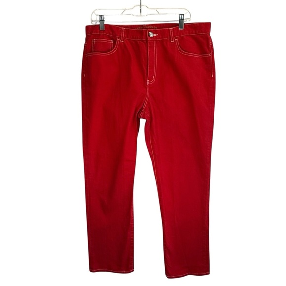 Lauren Ralph Lauren Retro Red  Straight Leg Mid Rise Jeans. Size 14 - Picture 13 of 13